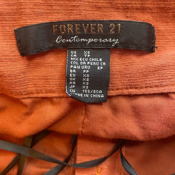 Forever 21 Stylish Halter Button-Down Red Linen- Feel Dress Womens Size XS - Picture 4 of 4